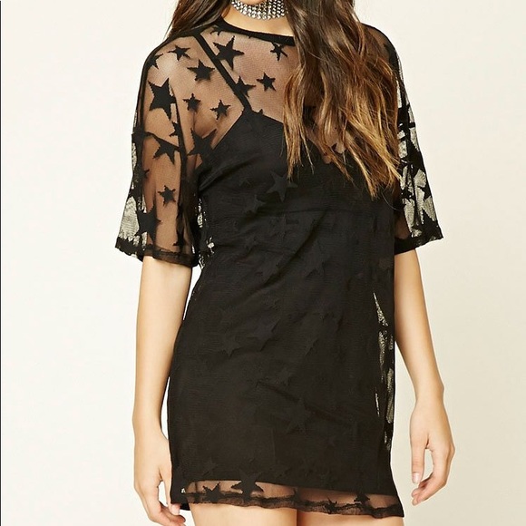 Forever 21 Dresses & Skirts - Star mesh dress
